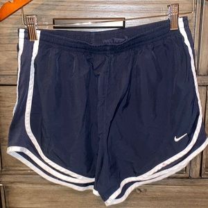 black Nike running shorts